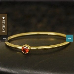 Bronwen Jewelry Stacking Birthstone Rings - Gold January-Garnet